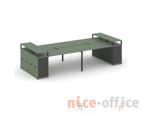 Рабочая станция с опорными распаш. шкафами с верх. горизонтами CN.DRS-267 W 3600x1480x917 Концепт / Concept images