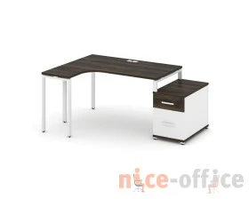 Стол эргономичный с опорной тумбой CN.SA-302(L) W 1380/1746x1180x750 Концепт / Concept images