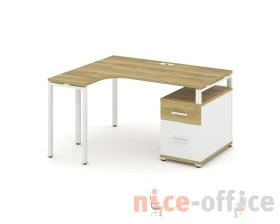 Стол эргономичный с опорной тумбой CN.SA-302(L) W 1380/1746x1180x750 Концепт / Concept images