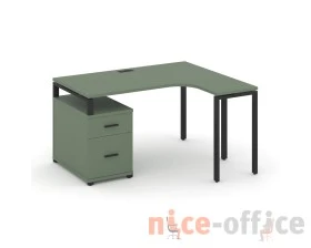 Стол эргономичный с опорной тумбой CN.SA-302(R) B 1380/1746x1180x750 Концепт / Concept images