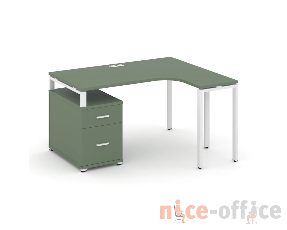 Стол эргономичный с опорной тумбой CN.SA-302(R) W 1380/1746x1180x750 Концепт / Concept