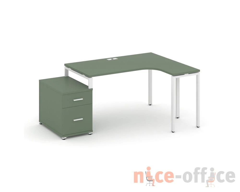 Стол эргономичный с опорной тумбой CN.SA-302(R) W 1380/1746x1180x750 Концепт / Concept