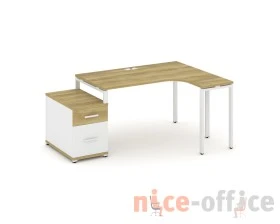 Стол эргономичный с опорной тумбой CN.SA-302(R) W 1380/1746x1180x750 Концепт / Concept images
