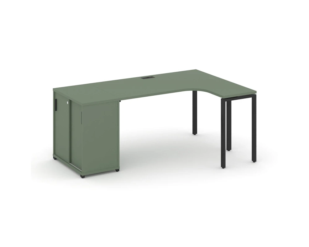 Стол эргономичный с опорным шкафом-купе CN.SA-218(R) B 2000x1180x750 Концепт / Concept