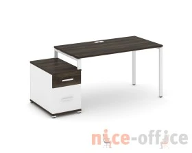 Стол письменный с 1 опорной тумбой CN.SP-307 W 1380/1746x720x750 Концепт / Concept images