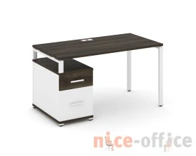 Стол письменный с 1 опорной тумбой CN.SP-307 W 1380/1746x720x750 Концепт / Concept images