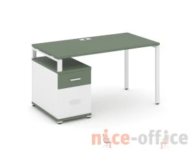Стол письменный с 1 опорной тумбой CN.SP-307 W 1380/1746x720x750 Концепт / Concept images