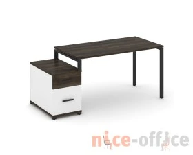 Стол письменный с 1 опорной тумбой CN.SP-307 W 1380/1746x720x750 Концепт / Concept images