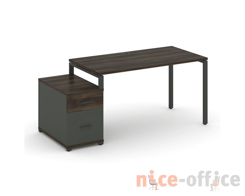 Стол письменный с 1 опорной тумбой CN.SP-307 W 1380/1746x720x750 Концепт / Concept