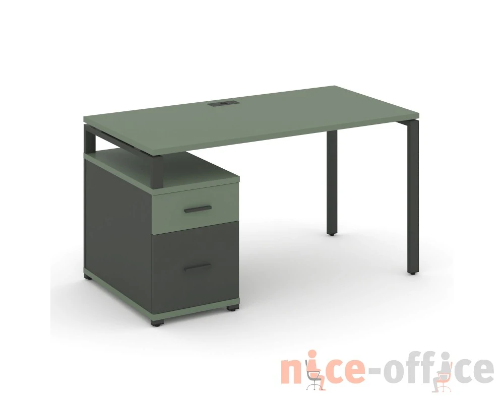 Стол письменный с 1 опорной тумбой CN.SP-307 W 1380/1746x720x750 Концепт / Concept