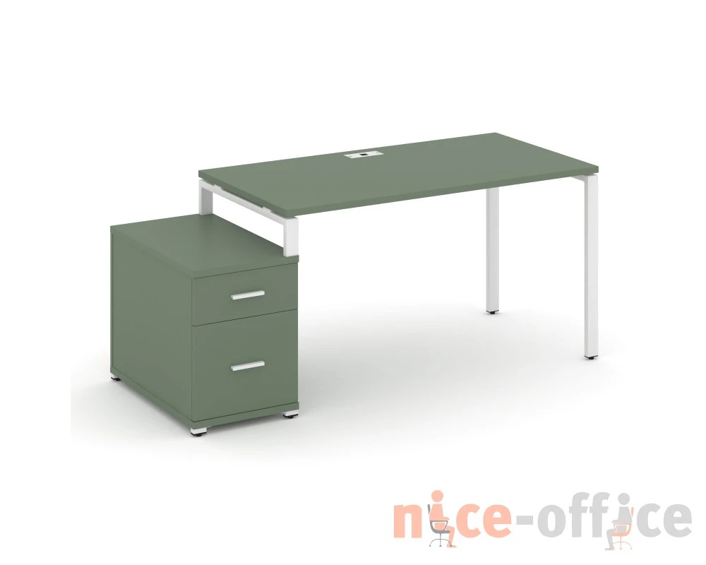 Стол письменный с 1 опорной тумбой CN.SP-307 W 1380/1746x720x750 Концепт / Concept