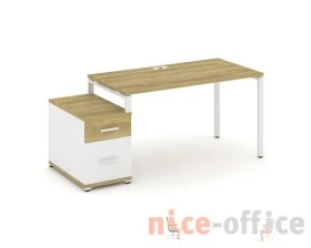 Стол письменный с 1 опорной тумбой CN.SP-307 W 1380/1746x720x750 Концепт / Concept images
