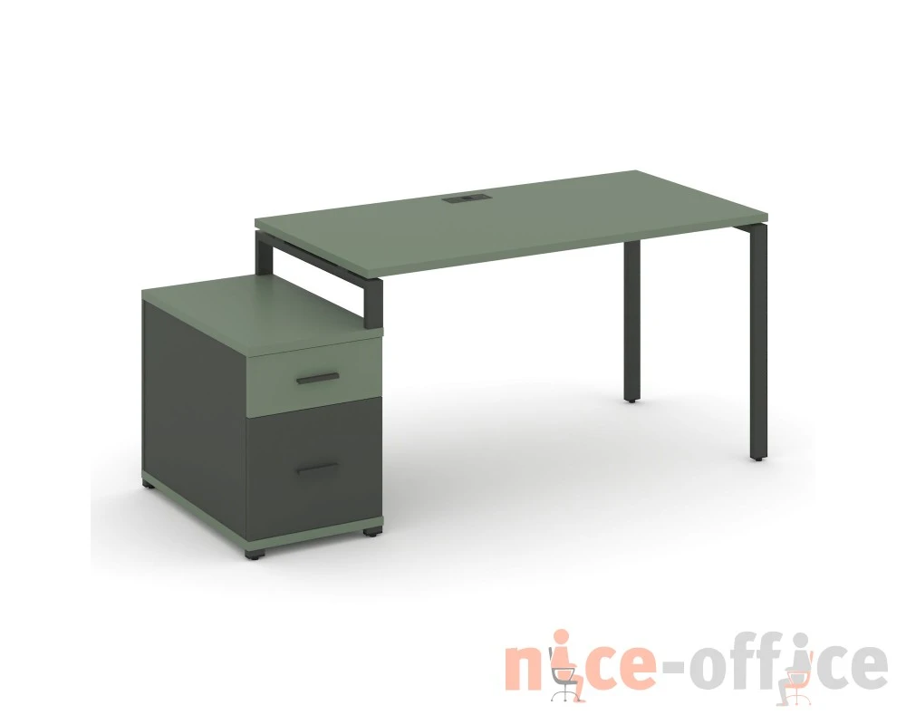 Стол письменный с 1 опорной тумбой CN.SP-307 W 1380/1746x720x750 Концепт / Concept