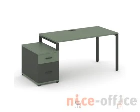 Стол письменный с 1 опорной тумбой CN.SP-307 W 1380/1746x720x750 Концепт / Concept images