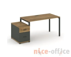 Стол письменный с 1 опорной тумбой CN.SP-307 W 1380/1746x720x750 Концепт / Concept images