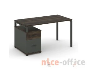 Стол письменный с 1 опорной тумбой CN.SP-307 W 1380/1746x720x750 Концепт / Concept images