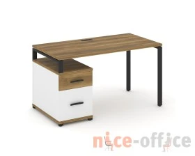 Стол письменный с 1 опорной тумбой CN.SP-307 W 1380/1746x720x750 Концепт / Concept images