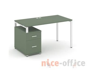 Стол письменный с 1 опорной тумбой CN.SP-307 W 1380/1746x720x750 Концепт / Concept images