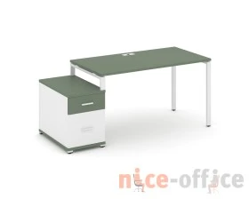 Стол письменный с 1 опорной тумбой CN.SP-307 W 1380/1746x720x750 Концепт / Concept images
