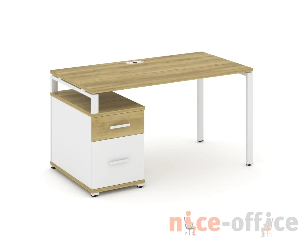 Стол письменный с 1 опорной тумбой CN.SP-307 W 1380/1746x720x750 Концепт / Concept