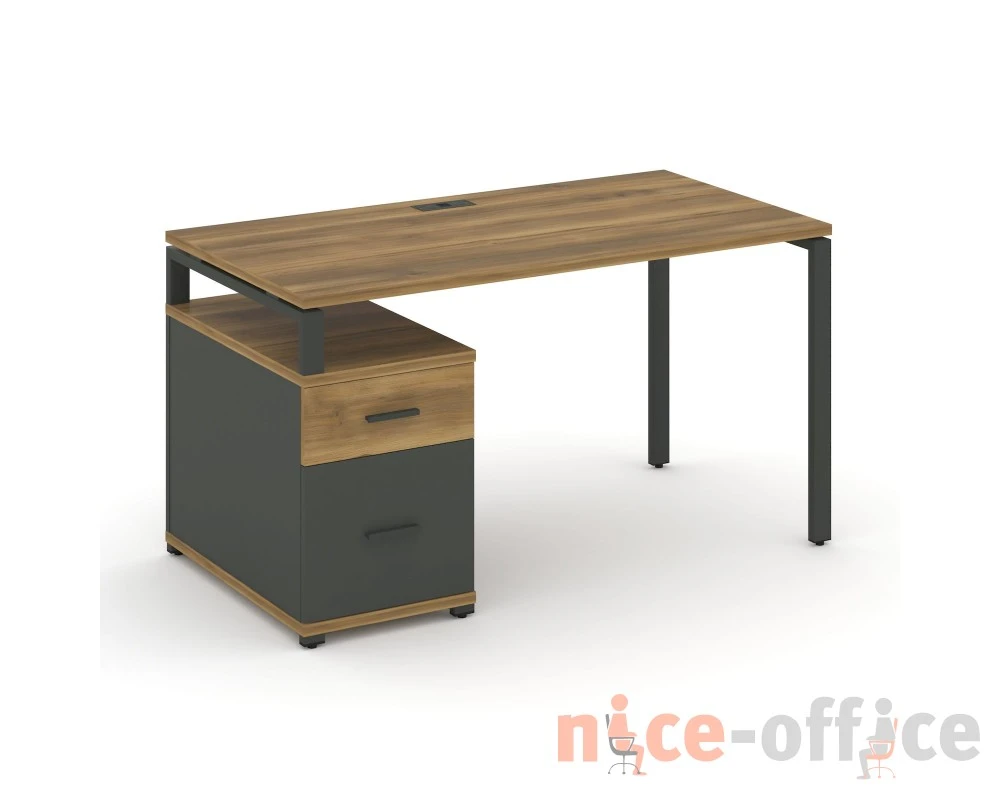 Стол письменный с 1 опорной тумбой CN.SP-307 W 1380/1746x720x750 Концепт / Concept