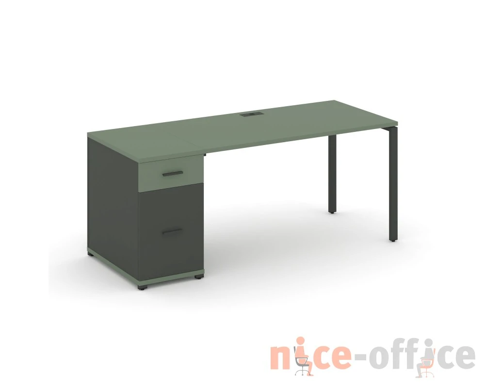 Стол рабочий с 1 опорной тумбой CN.SP-407 W 1800x720x750 Концепт / Concept