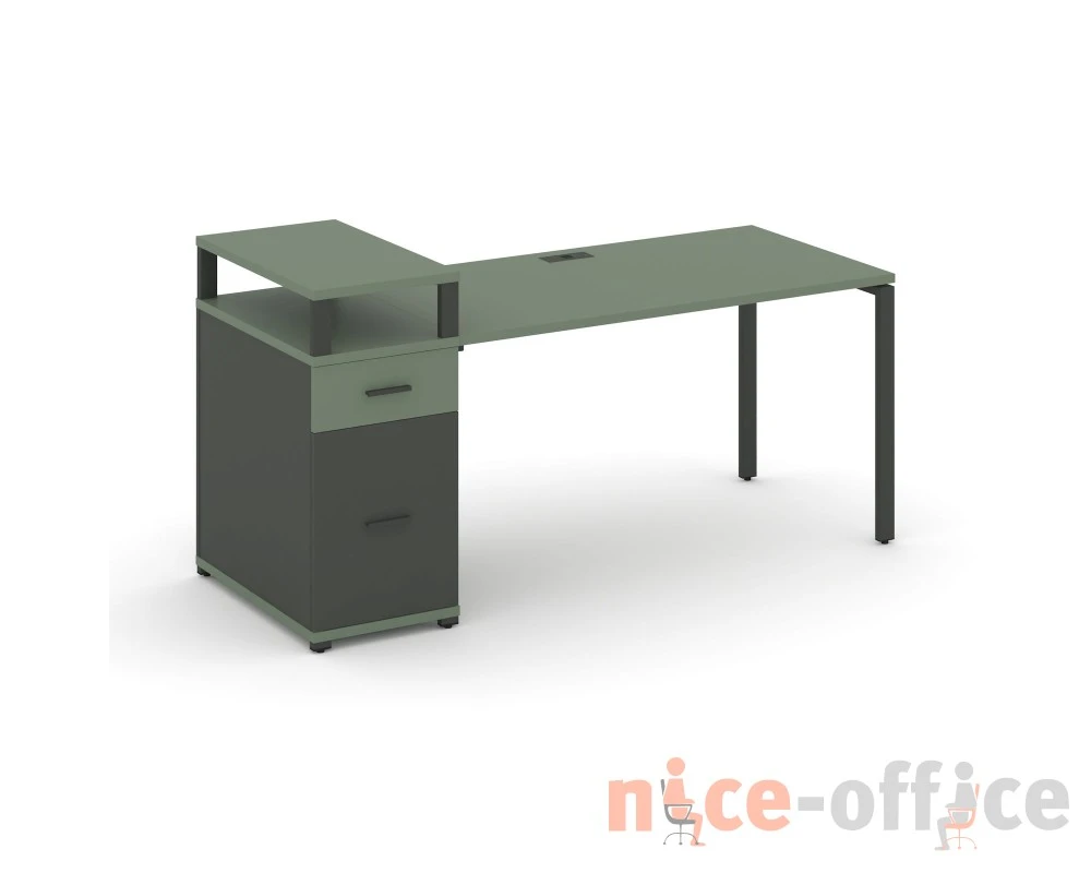 Стол рабочий с 1 опорной тумбой CN.SP-416 W 2000x720x917 Концепт / Concept