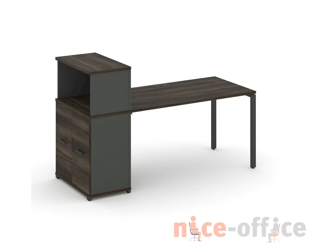 Стол рабочий с опорным распаш. шкафом с надставкой низ. CN.SP-227 W 1800x720x1140 Концепт / Concept