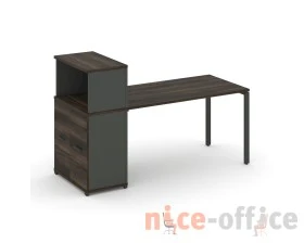 Стол рабочий с опорным распаш. шкафом с надставкой низ. CN.SP-227 W 1800x720x1140 Концепт / Concept images