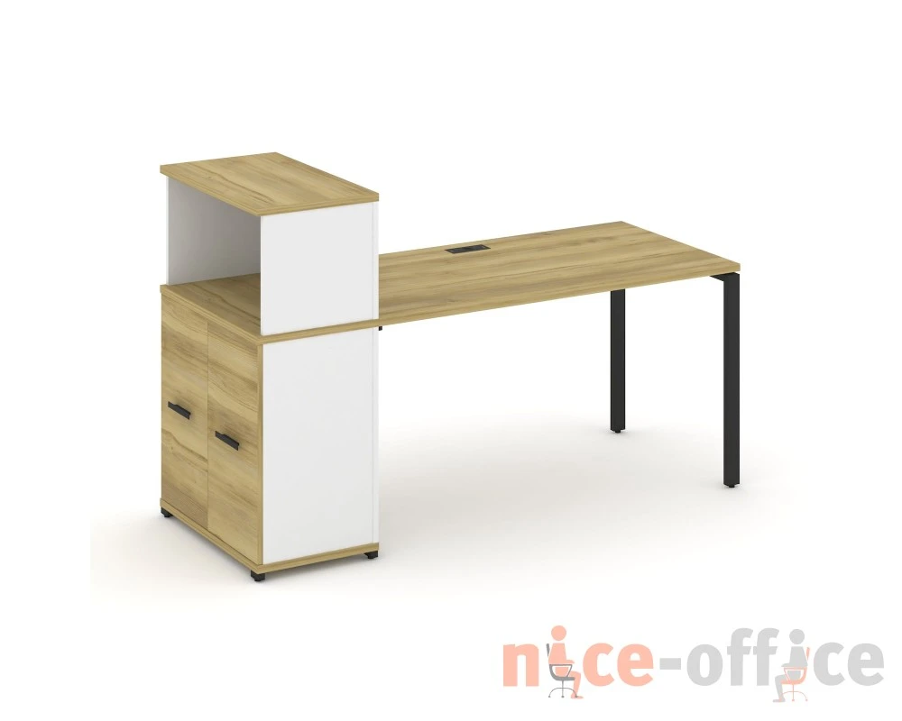 Стол рабочий с опорным распаш. шкафом с надставкой низ. CN.SP-227 W 1800x720x1140 Концепт / Concept