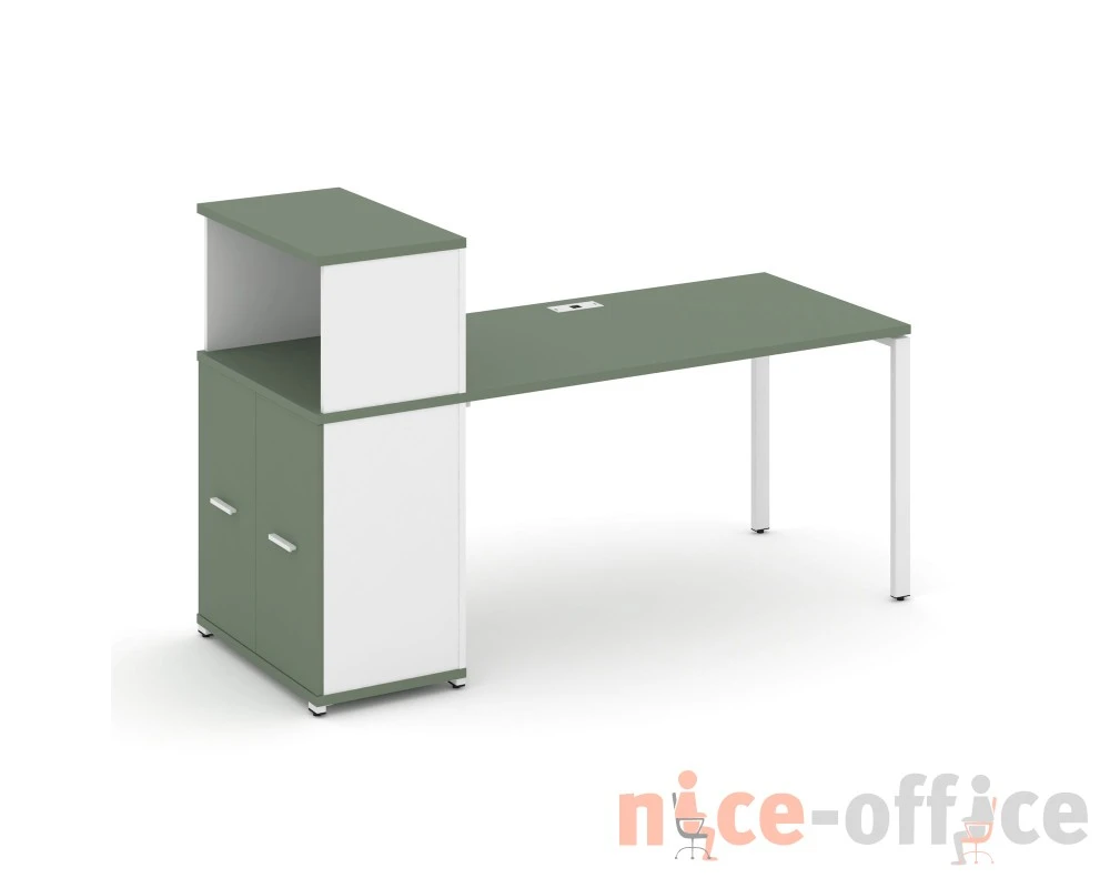 Стол рабочий с опорным распаш. шкафом с надставкой низ. CN.SP-227 W 1800x720x1140 Концепт / Concept