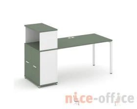 Стол рабочий с опорным распаш. шкафом с надставкой низ. CN.SP-227 W 1800x720x1140 Концепт / Concept images