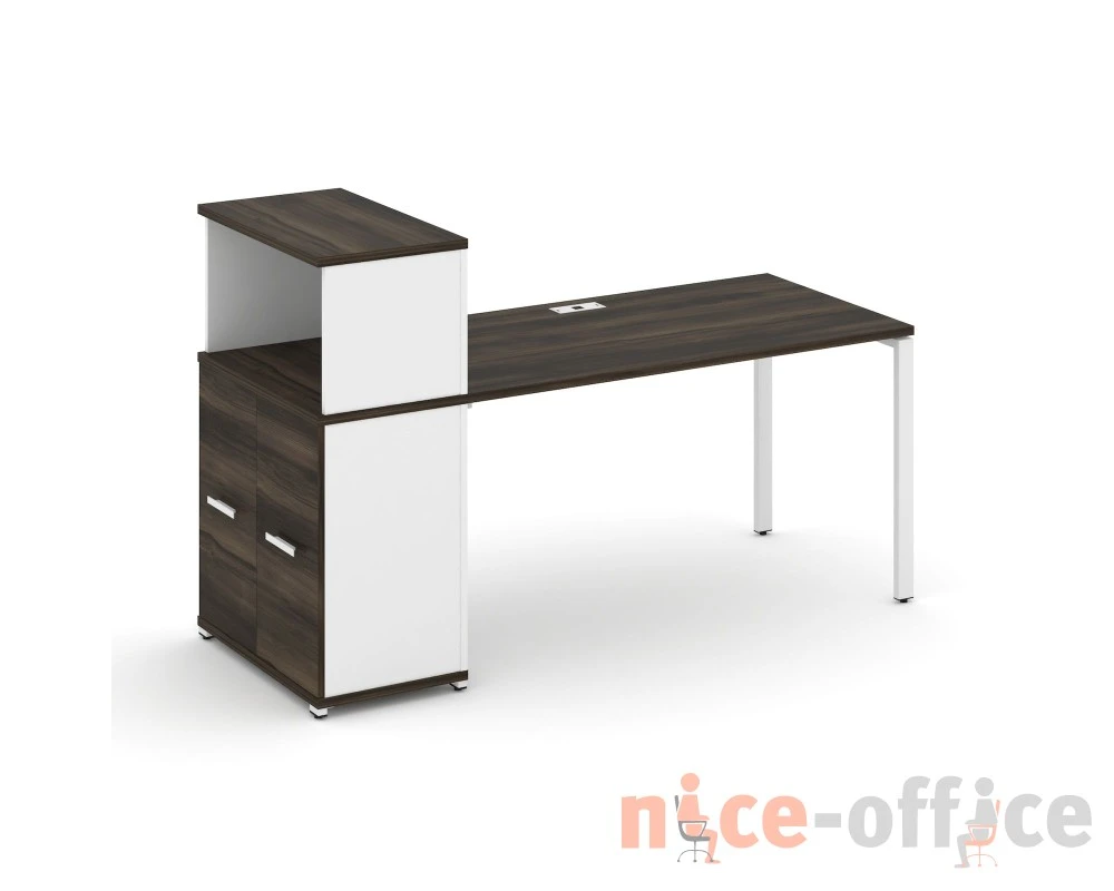 Стол рабочий с опорным распаш. шкафом с надставкой низ. CN.SP-227 W 1800x720x1140 Концепт / Concept