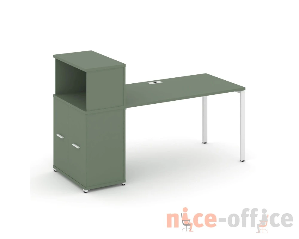 Стол рабочий с опорным распаш. шкафом с надставкой низ. CN.SP-227 W 1800x720x1140 Концепт / Concept