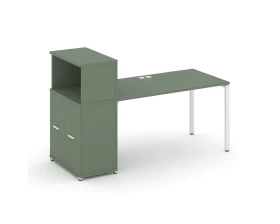 Стол рабочий с опорным распаш. шкафом с надставкой низ. CN.SP-227 W 1800x720x1140 Концепт / Concept images