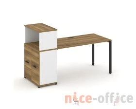 Стол рабочий с опорным распаш. шкафом с надставкой низ. CN.SP-227 W 1800x720x1140 Концепт / Concept images