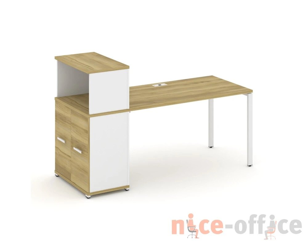 Стол рабочий с опорным распаш. шкафом с надставкой низ. CN.SP-227 W 1800x720x1140 Концепт / Concept