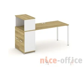 Стол рабочий с опорным распаш. шкафом с надставкой низ. CN.SP-227 W 1800x720x1140 Концепт / Concept images