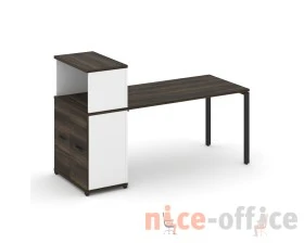 Стол рабочий с опорным распаш. шкафом с надставкой низ. CN.SP-227 W 1800x720x1140 Концепт / Concept images