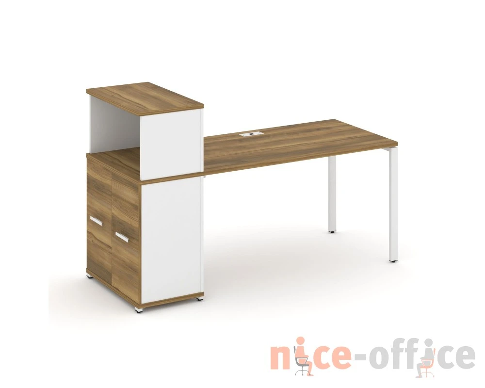 Стол рабочий с опорным распаш. шкафом с надставкой низ. CN.SP-227 W 1800x720x1140 Концепт / Concept