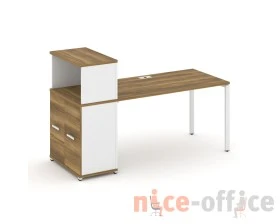 Стол рабочий с опорным распаш. шкафом с надставкой низ. CN.SP-227 W 1800x720x1140 Концепт / Concept images