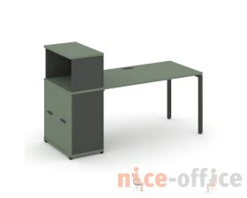 Стол рабочий с опорным распаш. шкафом с надставкой низ. CN.SP-228 W 2000x720x1140 Концепт / Concept images