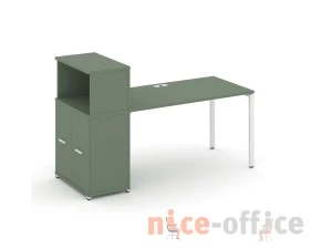 Стол рабочий с опорным распаш. шкафом с надставкой низ. CN.SP-228 W 2000x720x1140 Концепт / Concept images