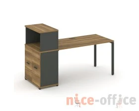 Стол рабочий с опорным распаш. шкафом с надставкой низ. CN.SP-228 W 2000x720x1140 Концепт / Concept images