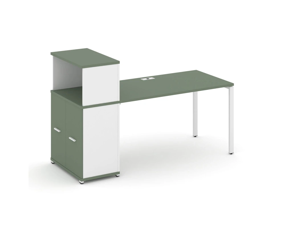 Стол рабочий с опорным распаш. шкафом с надставкой низ. CN.SP-228 W 2000x720x1140 Концепт / Concept