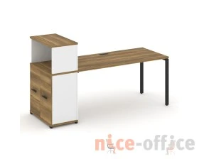 Стол рабочий с опорным распаш. шкафом с надставкой низ. CN.SP-228 W 2000x720x1140 Концепт / Concept images