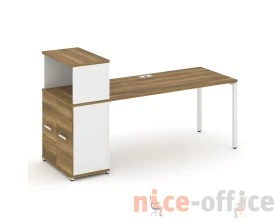 Стол рабочий с опорным распаш. шкафом с надставкой низ. CN.SP-228 W 2000x720x1140 Концепт / Concept images