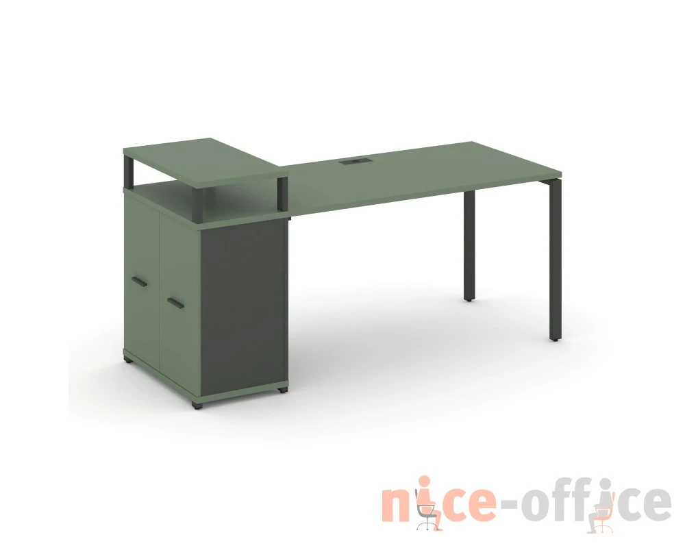 Стол рабочий с опорным распаш. шкафом с верх. горизонтом CN.SP-223 W 1800x720x917 Концепт / Concept