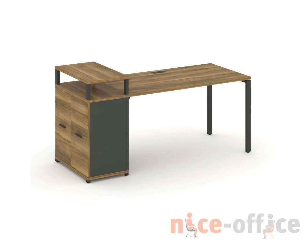 Стол рабочий с опорным распаш. шкафом с верх. горизонтом CN.SP-223 W 1800x720x917 Концепт / Concept