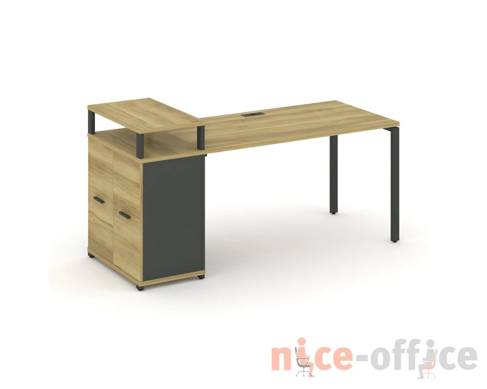 Стол рабочий с опорным распаш. шкафом с верх. горизонтом CN.SP-223 W 1800x720x917 Концепт / Concept